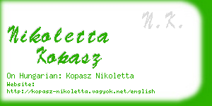 nikoletta kopasz business card